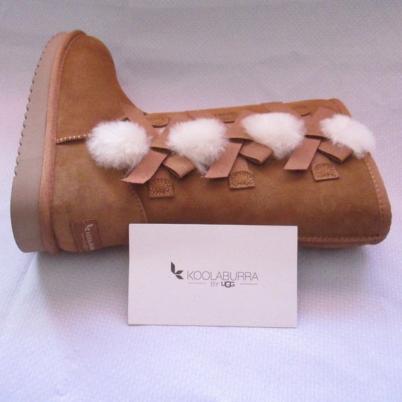 💖 KOOLABURRA BY UGG VICTORIA WOMENS CHESTNUT BOOTS SIZE 7W NEW 💖 - Picture 10 of 16